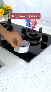 BĂNG KEO NHÔM CHỊU NHIỆT COMBO 2 CUỘN 5CM X 10M – DÁN BẾP KHE HỞ CHỐNG NƯỚC DẦU MỠ CÁCH NHIỆT