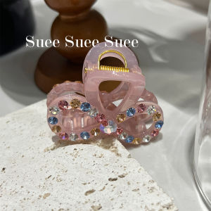 Shark Fin Hair Clip Czech Diamond Glittering Flower Medium Size East Gate Sweet Temperament Candy Color Fashionable Accessories