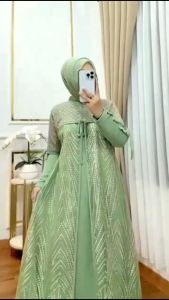 Raisa Dress Ceruti Babydoll Mix Brukat Gamis Wanita Model Terbaru 2024