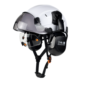 CE Safety Helmet With Built-In Goggles Earmuffs Hard Hat With Visor Vented Industrial Hardhats Construction Work Head Protection