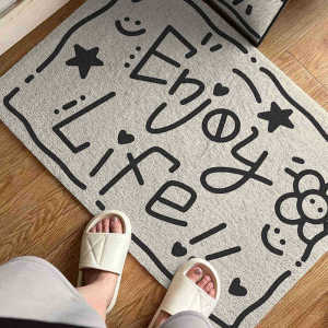Simple Entrance Door Mat Customizable Anti-Slip Mud Removal Treadmill Wear-Resistant Silk Circle Floor Mat Home Use