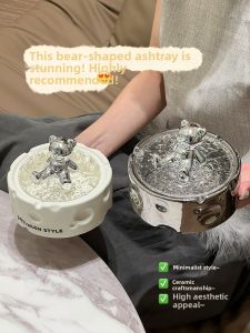 XIAOHUANGLU | Home Creative Stylish Large Ashtray with Lid