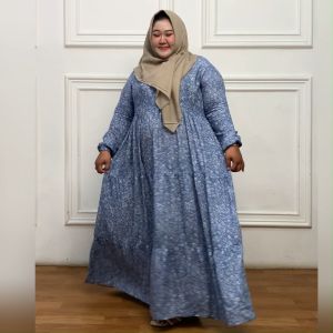 Gamis Rayon Premium Ukuran Super Jumbo Muat BB 110 Kg / Kain Lembut dan Adem Kualitas Butik
