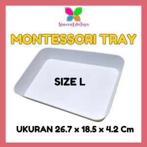 Montessori Tray Size L & M NAMPAN Putih sensory play