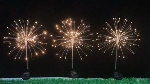 Christmas string lights 90 Leds Solar Powered Ground Plug Fireworks Light/Outdoor Waterproof Garden Lawn Christmas Inserted Dandelion Lamp /Outdoor