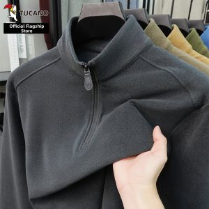 TUCANO | Autumn Spring Casual Double-Sided DeRong Hoodie Long Sleeve Solid Color Base Shirt
