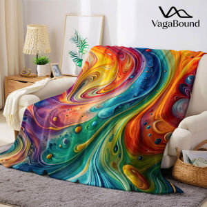 BILIBILI | Rainbow Fluid Texture Flannel Blanket Warm Soft Halloween Christmas Decorative Couch Warm Cozy All-Season Gift