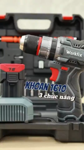 [CHÍNH HÃNG] Máy khoan pin WORKFIX WF-ID1613BL Động Cơ Lõi Đồng Lực siết 70Nm Đầu Kẹp 13mm Autolock Khoá Trục