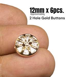 #3627 | 2hole * 6pcs Gold Button 12mm Buttons for Blouse | Costumes | DIY | Sewing by TelamartPH