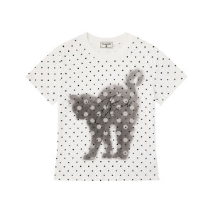 Cat Graffiti Polka Dot Y2K Sweet Cool T-shirt