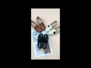 Size 35-40 Womens Coarse Heel Loafers Soft Soled School Students Leather Shoes British Bean Shoes