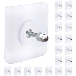 Móc Dán Tường Tự Dính Bằng PVC Móc Dán Tường Không Cần Khoan Dùng Cho Nhà Bếp Phòng Tắm Nhà Ở Văn Phòng Móc Treo Không Để Lại Vết Tích