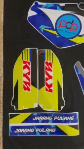 Dekorasi Styling Motor KLX dengan Decal KLX BF Motif Racing Biru