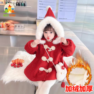 เสื้อแจ็คเก็ตขนสัตว์ next Road สำหรับเด็กผู้หญิง สีแดง ขนแกะ อบอุ่น ฤดูใบไม้ร่วง/ฤดูหนาว แจ็คเก็ตขนสัตว์ ผ้าฝ้าย สำหรับเด็กอายุ 3-14 ปี