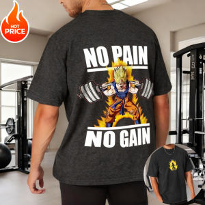 Bandai | Super Saiyan Son Goku Gym Vintage Harajuku Anime Dragon Ball Men Summer T-Shirt Loose Women Streetwear Casual Short Sleeve Tee