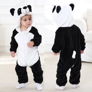 Toddler Boys Girls Kigurumi Pajamas 0-4 Years Children Sleepwear Winter Baby Rompers Infant Flannel Warm Clothes Animal Onesies