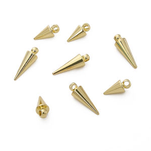 2pcs 14K Gold Plated Brass Cone Charm Pendant For DIY Earring Necklace Jewelry Making