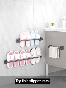 KAWA Wall-Mounted Towel Bar Aluminum Bathroom Towel Hanger Self-Adhesive Towel Rack No Driling Towel Rails Shoes Rack Self-Adhesive