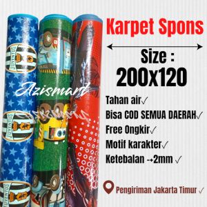 PROMO Karpet Plastik Karakter Eva / Karpet Lantai Gulung 200x120 Karakter Random / Tikar Gulung Plastik Eva