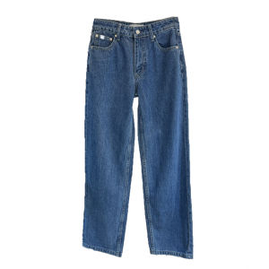 High Waist Original Label Jennie Womens Jeans Low Waist Straight Leg Blue Denim Pants 24S Letter Vintage Style Cotton Stretch