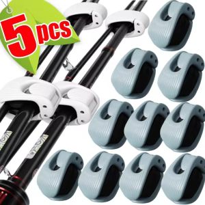 5PCS Fishing Rod Storage Artifact Binder Clip Multi Functional Anti-Scratch Rod Universal Holder Double Lock for Lure Fishing Tools