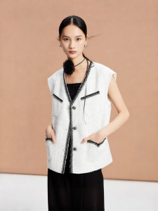 Vero Moda | Áo Gile Tweed Nét Đẹp Tinh Tế Pha Trộn Màu
