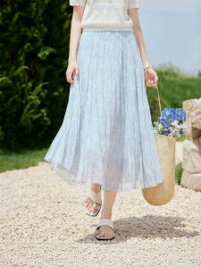 XIANGYING | Print Floral A-line Skirt
