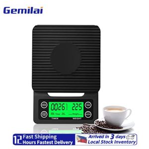 Gemilai 5kg-0.1g High Precision Coffee Scale with Timer Multi-functional Kitchen Scales Food Scale LCD Electronic Digital Scales