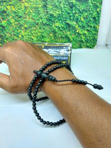 tasbih kayu galih kelor hitam size 5 mm
