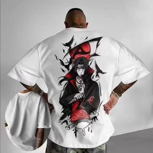 Bandai | 2026 Uchiha Itachi Printed Breathable Comfortable Casual and Sporty Cotton Oversized T-shirt for Adults Men Women