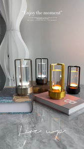 Đèn bàn LED cảm ứng sạc pin lithium cắm trại ngoài trời có đèn ba màu thay đổi công tắc USB/type-c