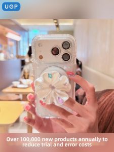 UGP | Transparent Dotted Aesthetic Magnetic Phone Case Stand Shockproof
