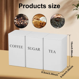 3Pcs Coffee Bean Organizer Kitchen Tea Coffee Sugar Canisters Set With Lid Metal Food Storage Cans For Kitchen Storage Supplies