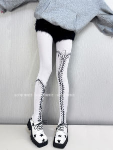 Quần Tất Punk Y2K Secret Crack Fairy Cat Cosplay Halloween Zíp in Họa Tiết Quần Tất Nữ Mùa Thu Thường Ngày Trung Quốc