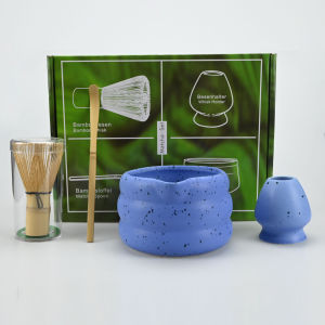 4/pcs Japanese Matcha Set Matcha Bowl With Mouth Song Dynasty Tea Tip Tool Matcha Whisker Stand