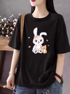 Japanese Style Original Order Export Big Sale Pure Cotton 100% Short Sleeve T-Shirt Female Xia Yang Style Youthful-Looking Loose Black T-shirt Top