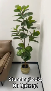 Artificial Tree Huge Fiddle Leaf Fig Fake Banyan Tree for Home Decor Improve Living Environment