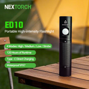 NEXTORCH ไฟฉาย LED ED10 1400ลูเมน ชาร์จได้ยามฉุกเฉินที่มีประสิทธิภาพ แบบพกพา 4โหมด  Type-C กันน้ำ ไฟฉาย สว่างตั้งแคมป์แสง