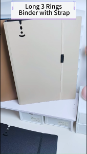 Long 3 Ring Binder Long File Folder with Cover Paper Organizer Binder Pockets School Office 275x375MM