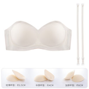 Wireless Thickened Summer Bra for Women Invisible Expansion Underwear No Strap Anti-Slip Gather Small Breasts Make Big U-Style