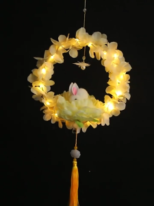DIY Rabbit Flower Lantern Lamp LED Mid-Autumn Lantern Paper Mid-Autumn Lantern Cute Photography Props Gift