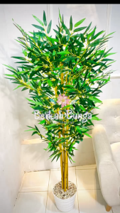 Pohon Bambu Artificial T 150cm Bambu Partisi Cendani Kuning Pohon Pojok Bunga Sudut Pohon Bambu Plastik Tanaman Hias Dekorasi Rumah Bambu Plastik