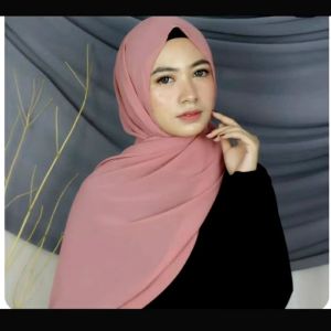 Hijab Pashmina Ceruty Babydoll Premium Kerudung Pashmina Daily Polos Bahan Ceruty Babydoll Premium