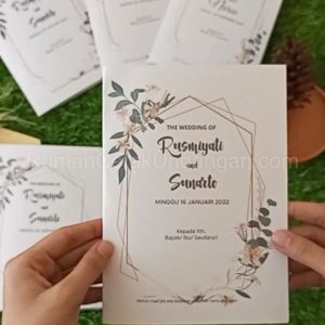 [50pcs - RCU013] KARTU UNDANGAN PERNIKAHAN / KHITANAN MURAH FLORAL KEKINIAN