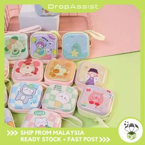 DROPASSIST 1624 Cute Cartoon Mini Zipper Square Headphone Holder Case Portable Earbuds Pouch Box Earphone Storage Bag