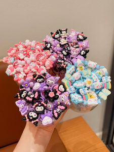 Kuromi Childrens Hair Ties Elastic Bands No Damage Ponytail Holder Girls High Ponytail Headbands Baby Hair Accessories