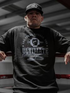 UFC Hemp American Retro Heavy Weight Long Sleeves T-Shirt Sports Men Casual Pure Cotton round Neck Loose Sports