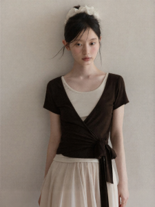 Cantonstory | Áo Thun Tay Ngắn Phong Cách Ballet Pháp