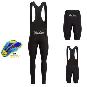 Raudax Mens Spring Thin Bib Cycling Pants Classic Black MTB Sports Team Bicycle Riding Shorts Long Pants for Running