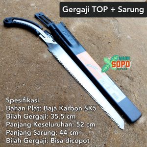 Gergaji Kayu TOP + Sarung Gergaji Bonsai Dahan Rantiing Gergaji Serbaguna Pruning Saw